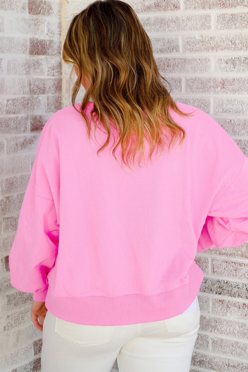 Pink Touch Down Rugby Football Embroidered Plus Size Sweatshirt - Naughty Girl Essentials