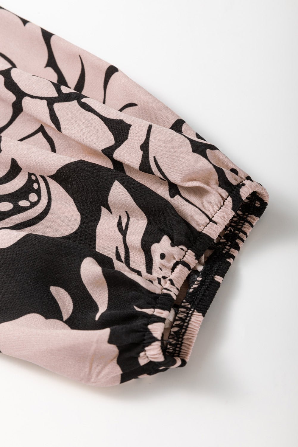 Black Plus Size Floral Printed Puff Sleeve Collared Maxi Dress - Naughty Girl Essentials