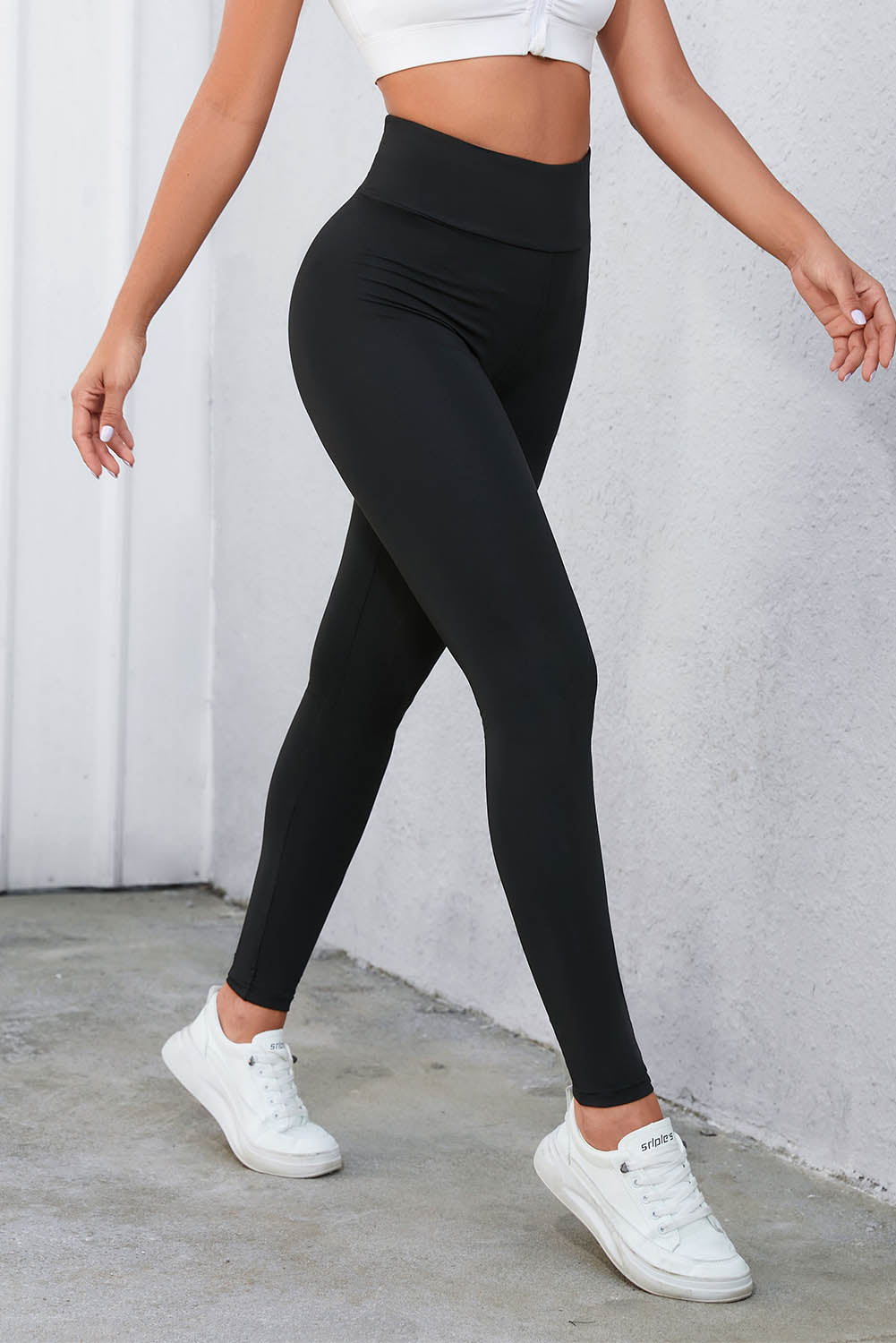 Black Criss Cross Tummy Control High Waist Leggings - Naughty Girl Essentials