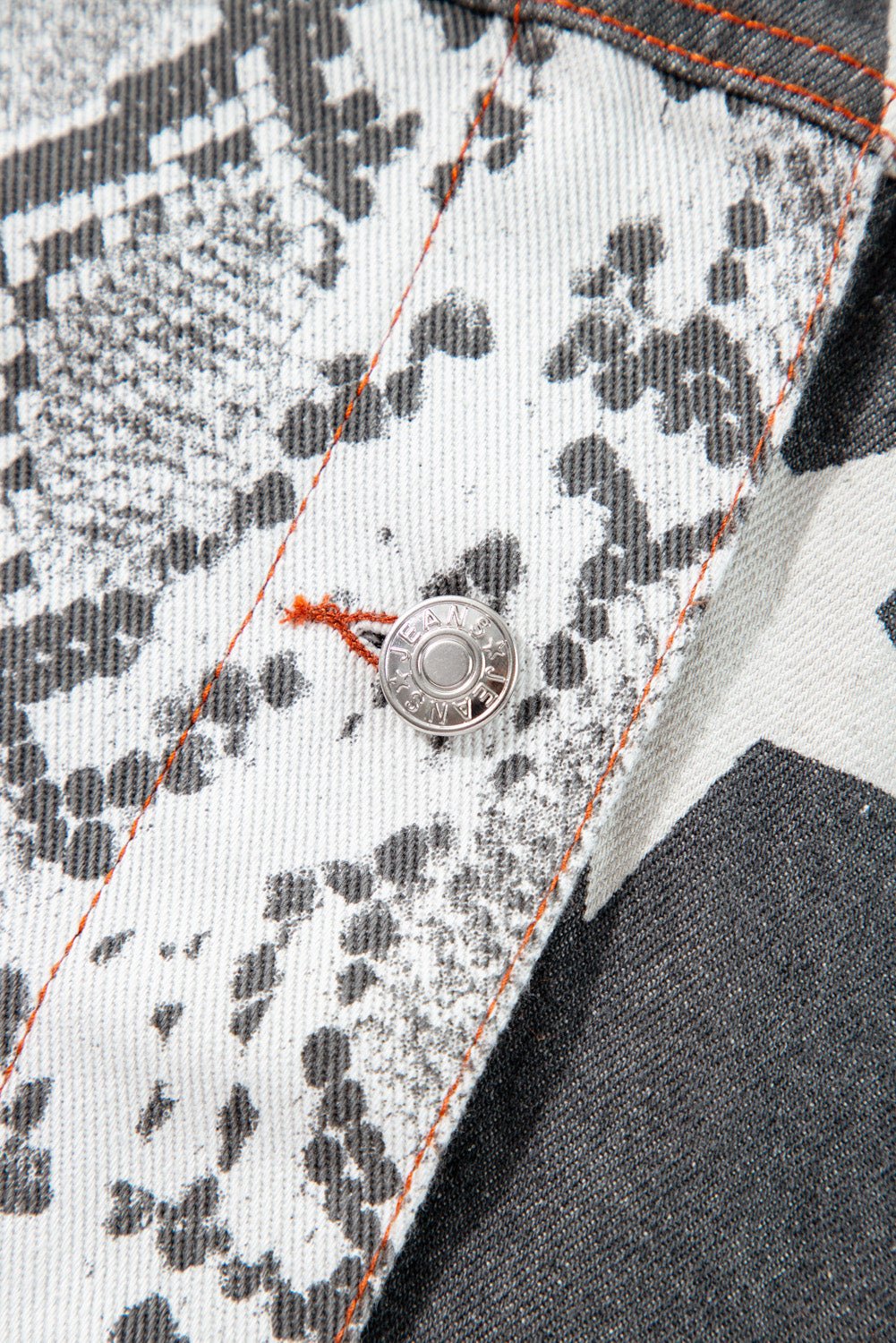 Black Star Snakeskin Printed Patchwork Denim Jacket - Naughty Girl Essentials