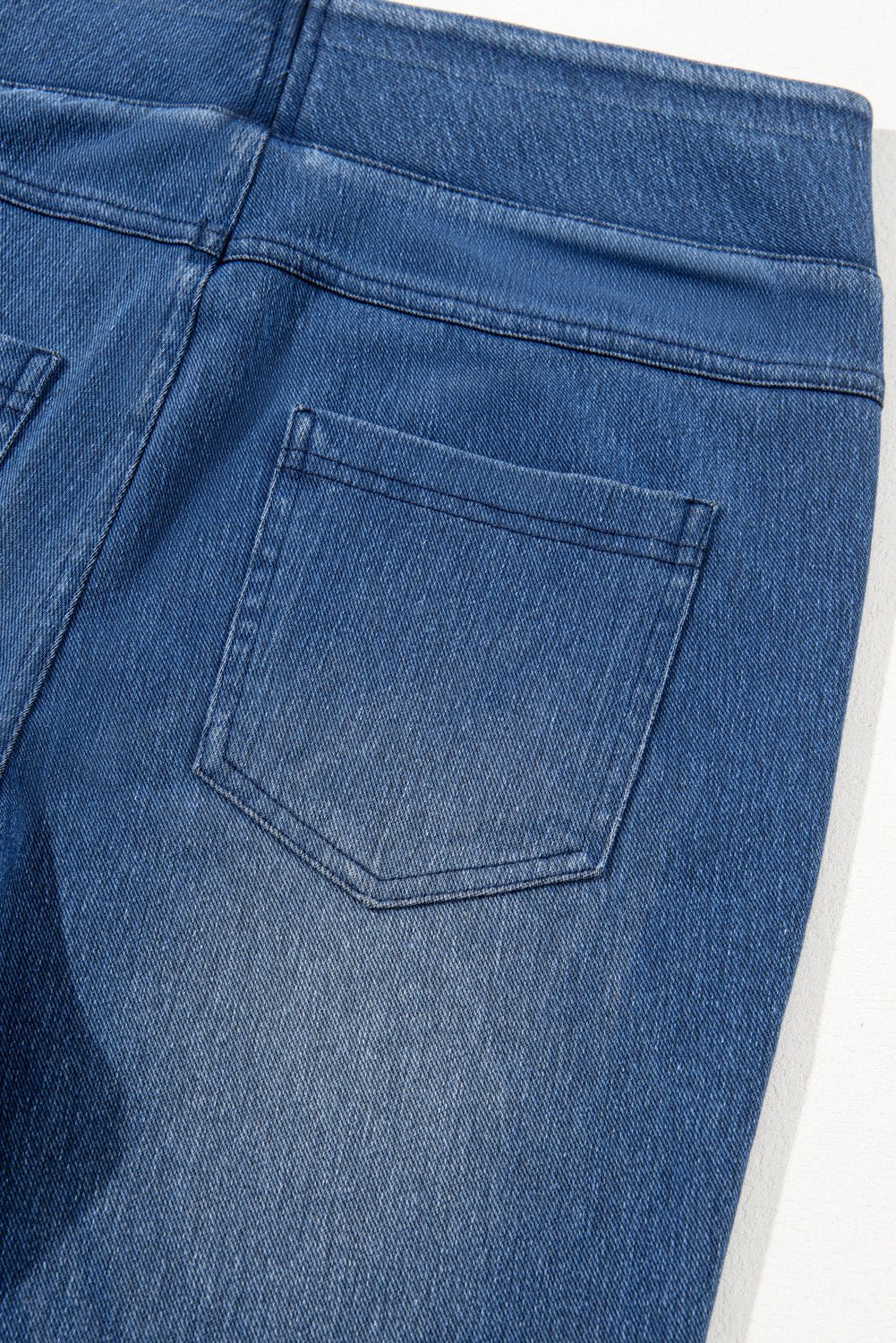 Navy Blue Skinny Elastic Waist Ankle Length Mid Waist Jeggings with Pockets - Naughty Girl Essentials