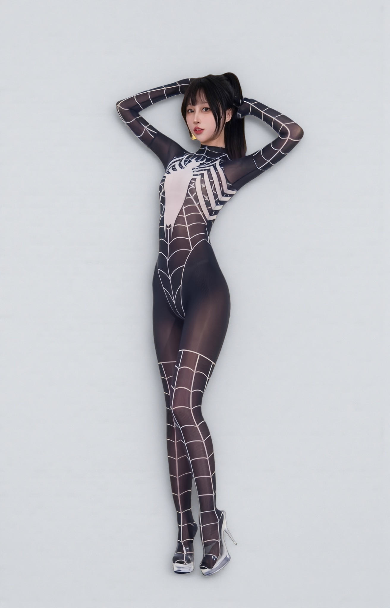 Super Hero Spider Sheer 10D Nylon Full Bodysuit Body Stocking Lingerie