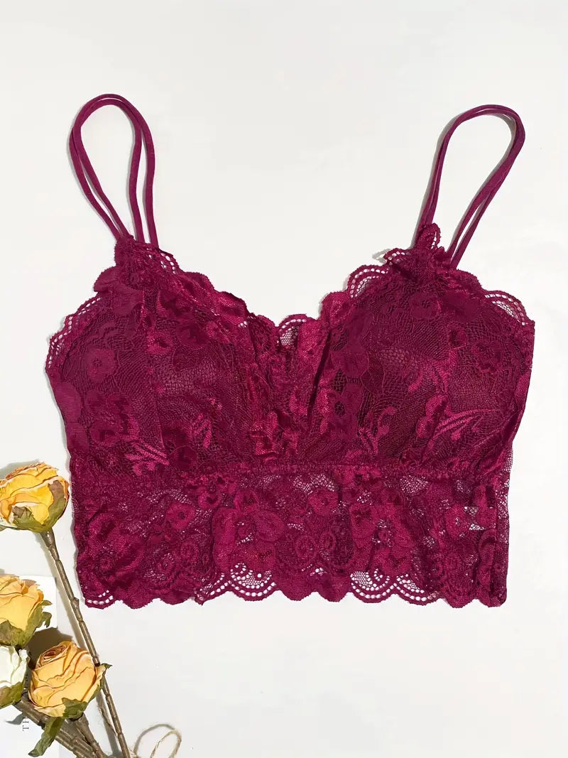Floral Lace Scallop Trim Bralette – Naughty Girl Essentials