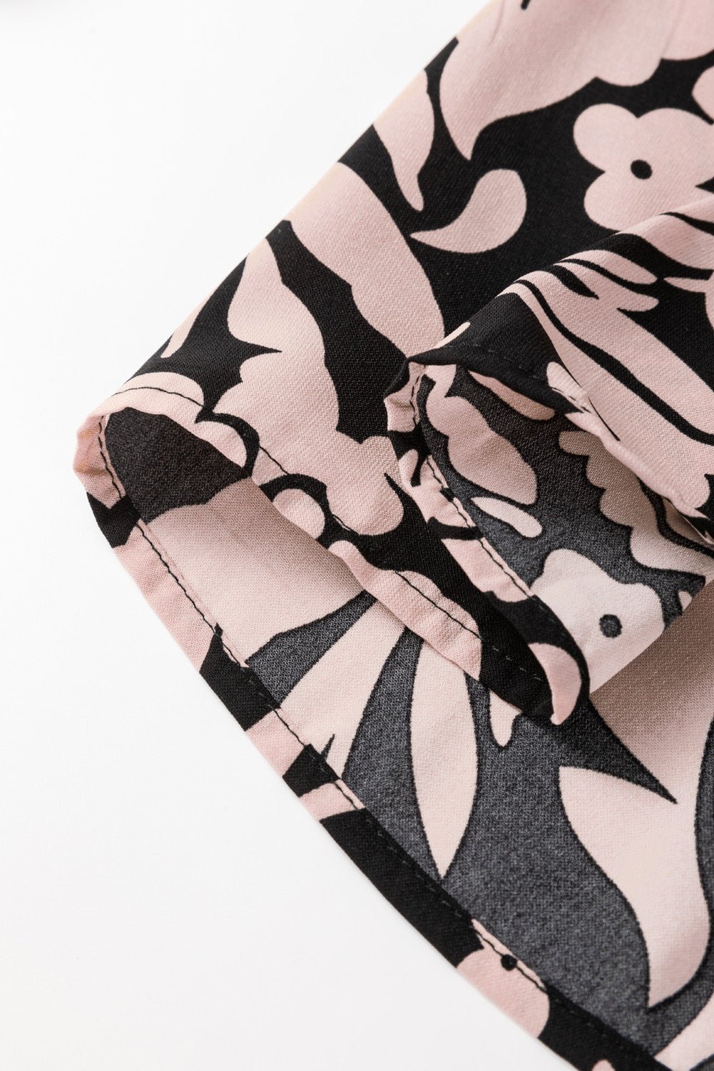 Black Plus Size Floral Printed Puff Sleeve Collared Maxi Dress - Naughty Girl Essentials