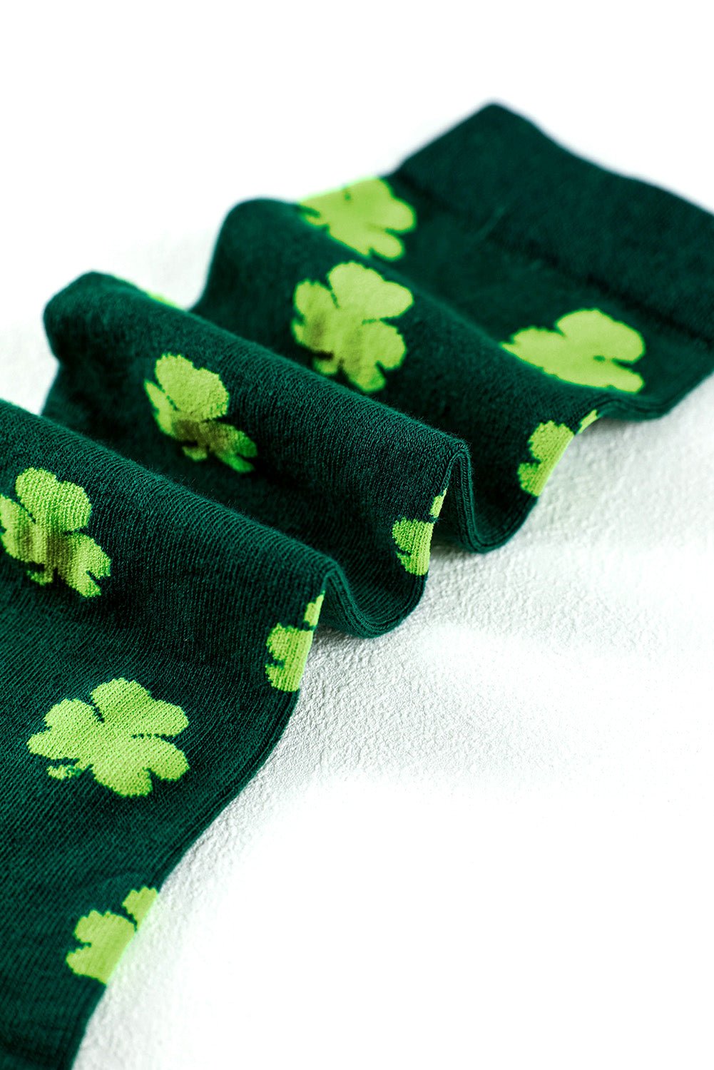 Dark Green St Patricks Clover Print Tube Socks - Naughty Girl Essentials
