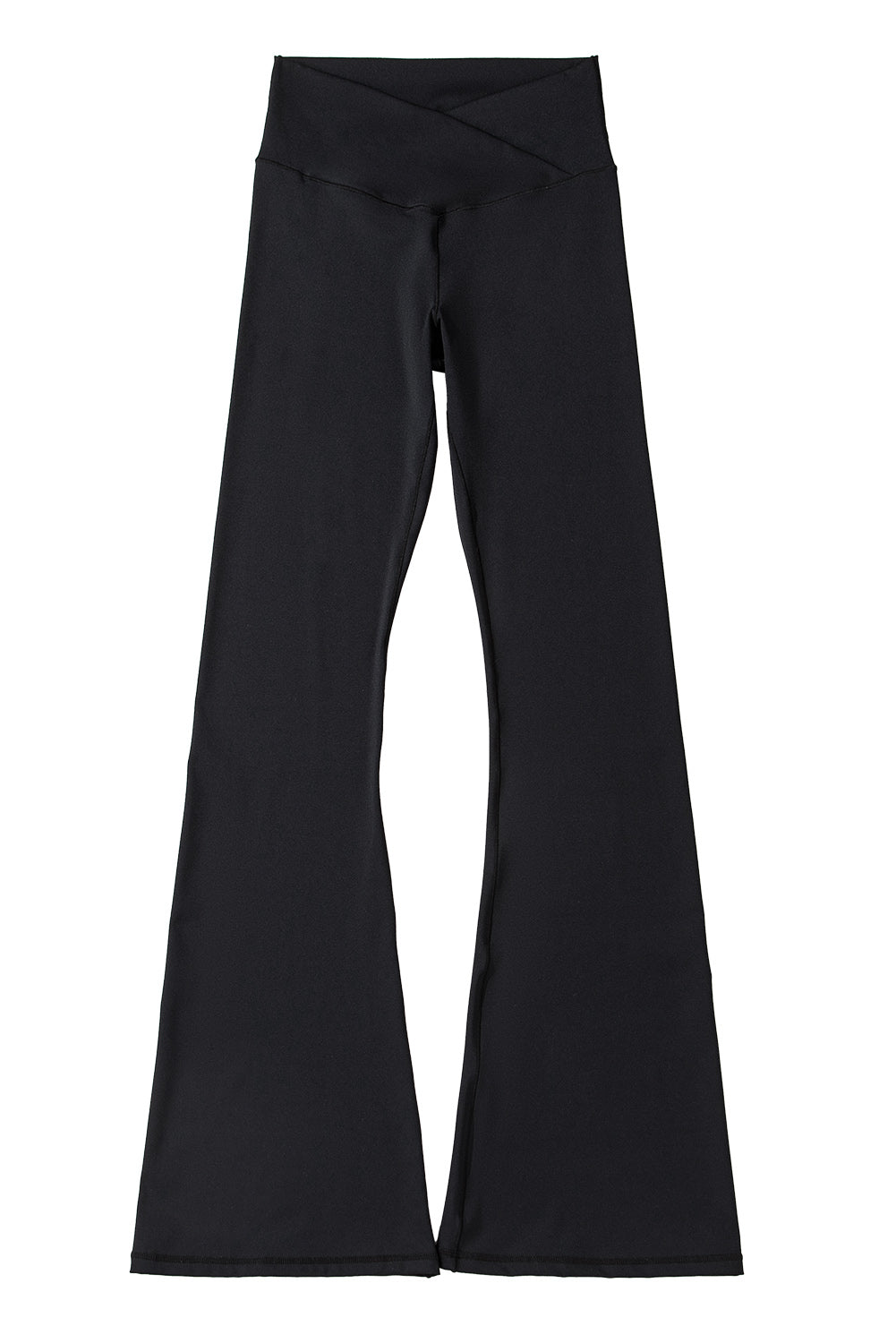 Black V Shape High Waist Flared Leggings - Naughty Girl Essentials