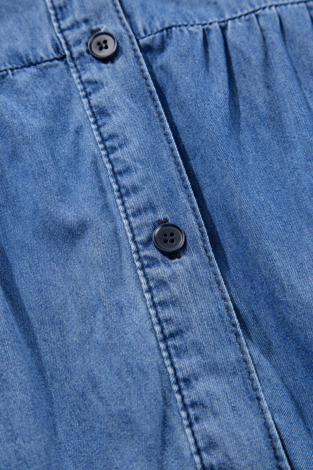 Black Chambray Ruffled 3/4 Sleeve Tiered Split V Neck Mini Dress - Naughty Girl Essentials