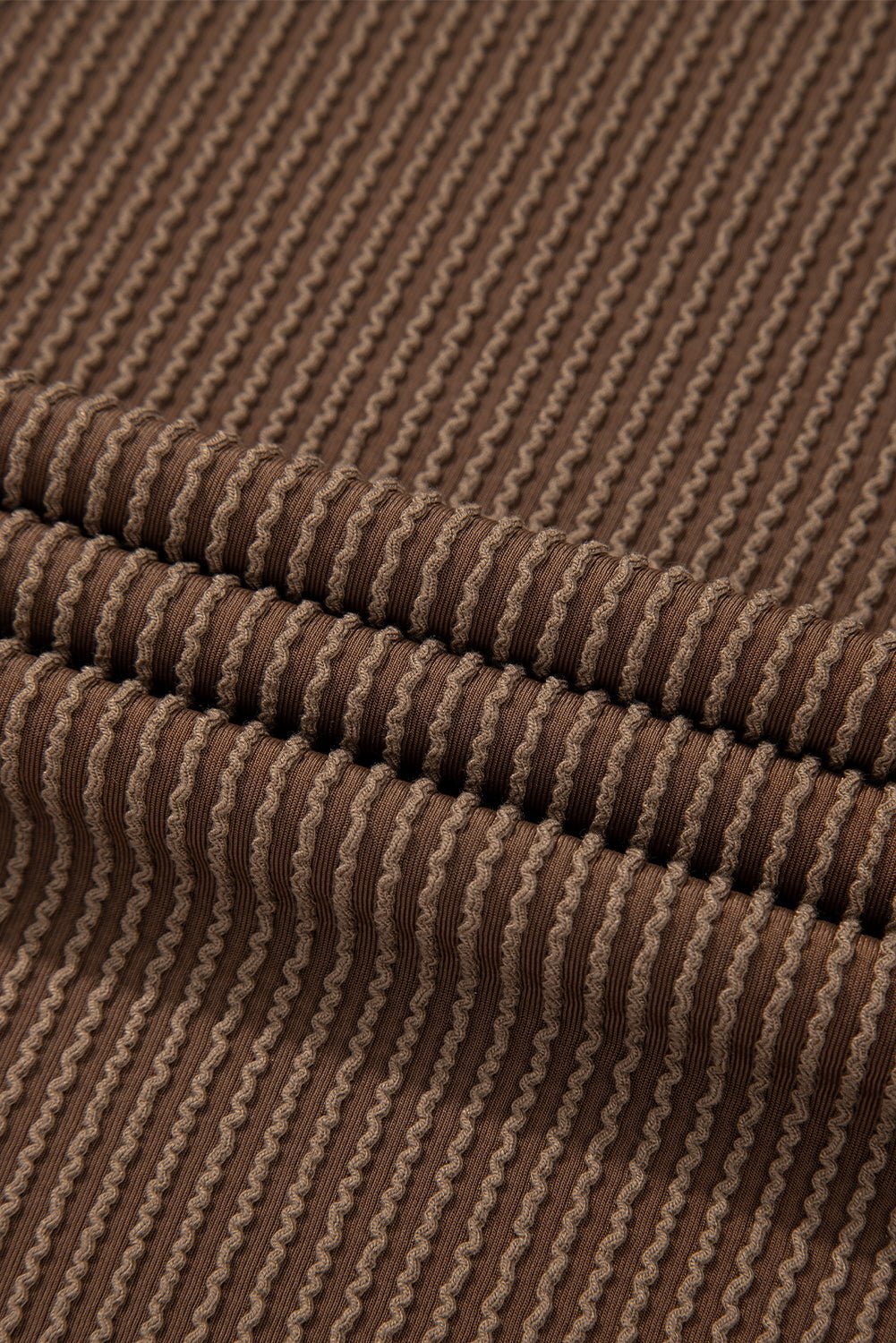 Chestnut Corded Knit Long Sleeve Top and High Waist Shorts Set - Naughty Girl Essentials