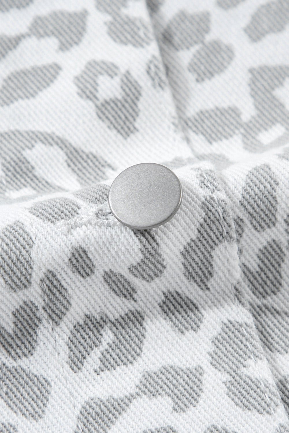 White Leopard Printed Flap Pocket Denim Jacket - Naughty Girl Essentials