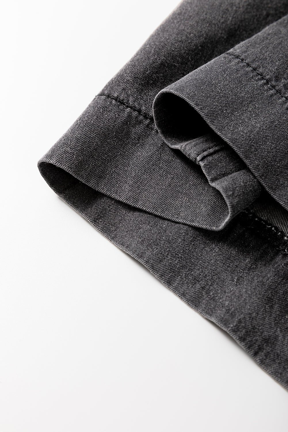 Carbon Grey Mineral Wash Button Fly Waist Wide Leg Jeans - Naughty Girl Essentials