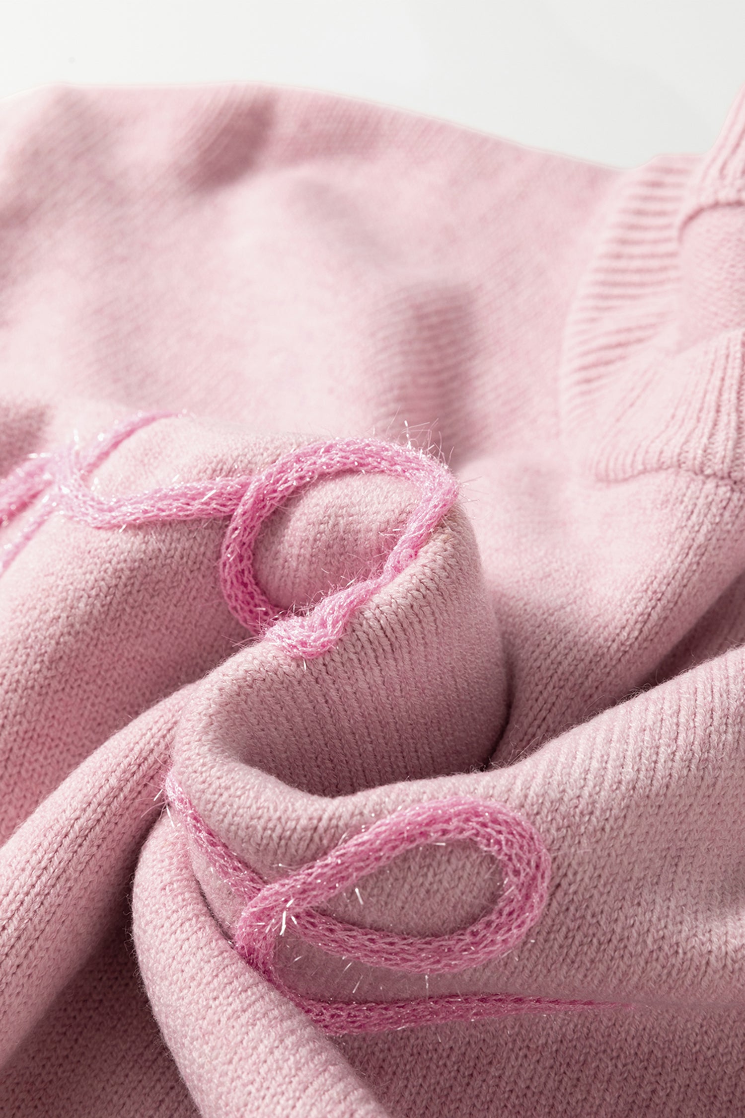 Pink Corded Love Script Graphic Baggy Sweater