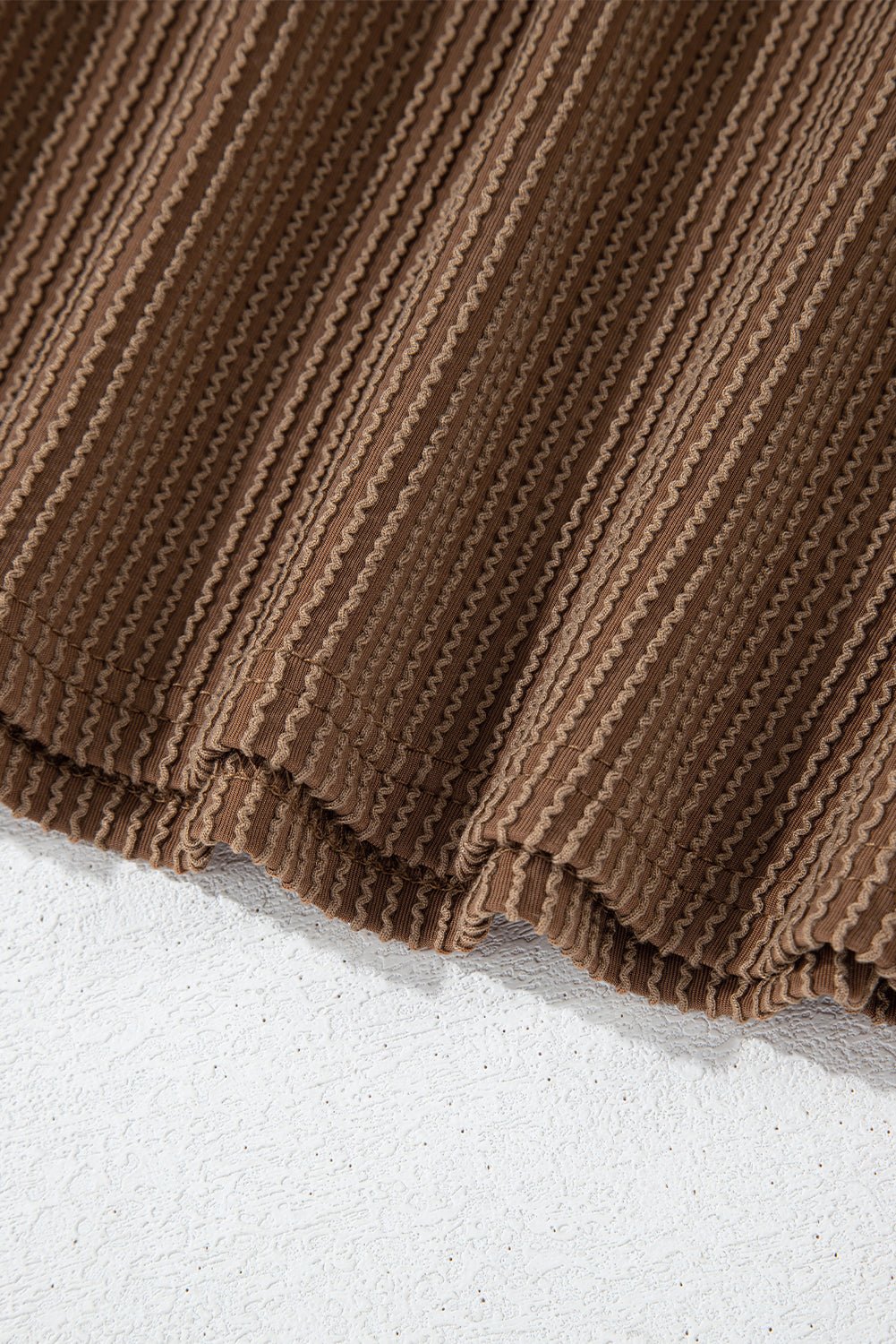 Chestnut Corded Knit Long Sleeve Top and High Waist Shorts Set - Naughty Girl Essentials