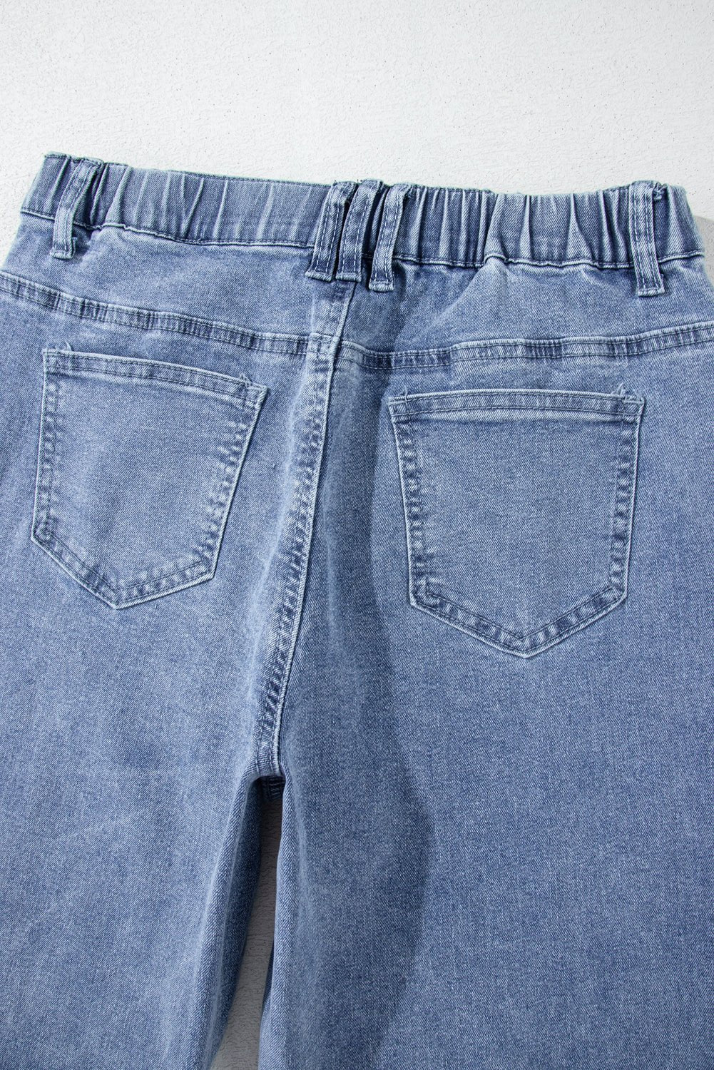 Dusk Blue Foiled Star Patchwork Straight Leg Loose Jeans - Naughty Girl Essentials