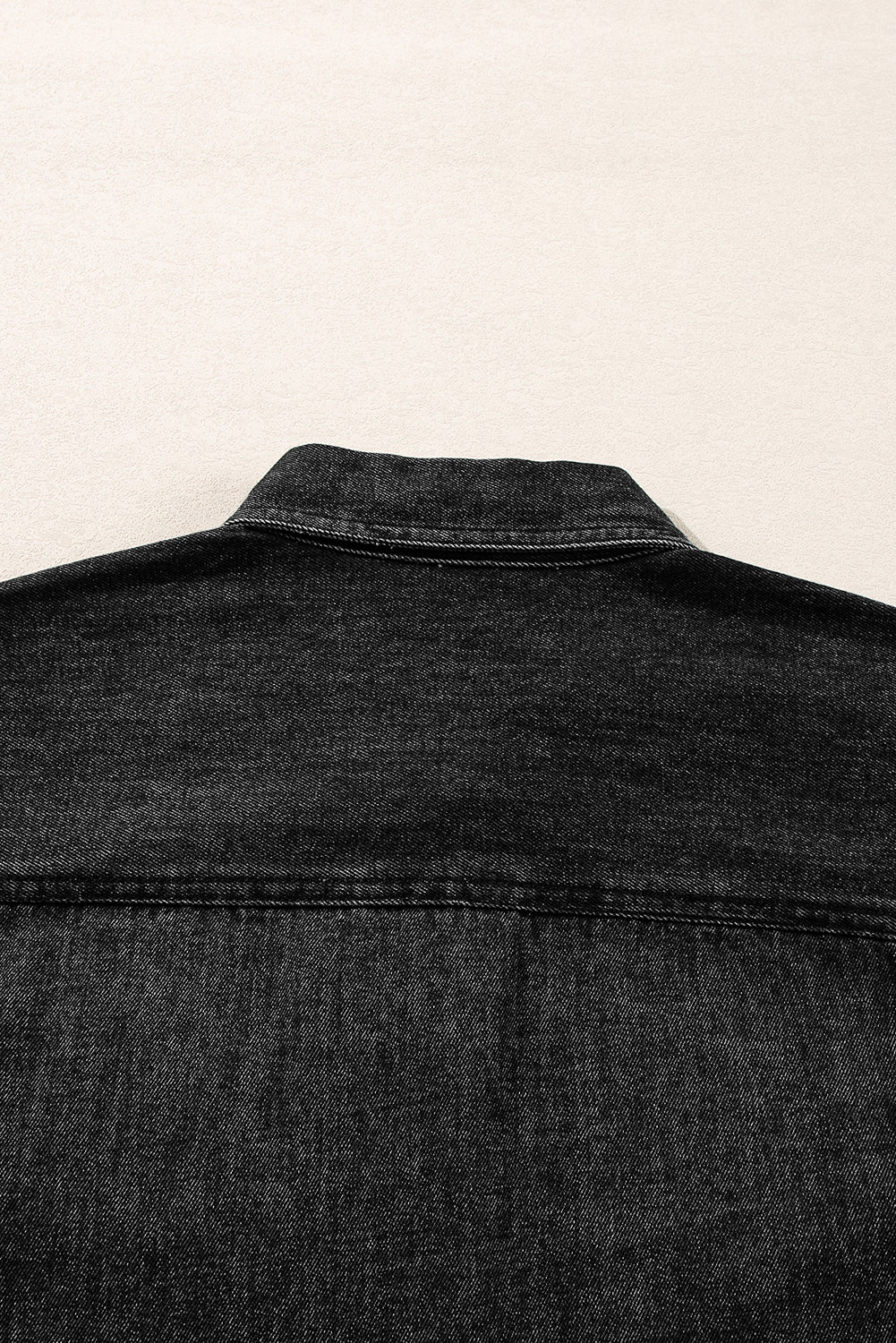 Black Flap Pocket Buttons Collared Jean Jacket - Naughty Girl Essentials