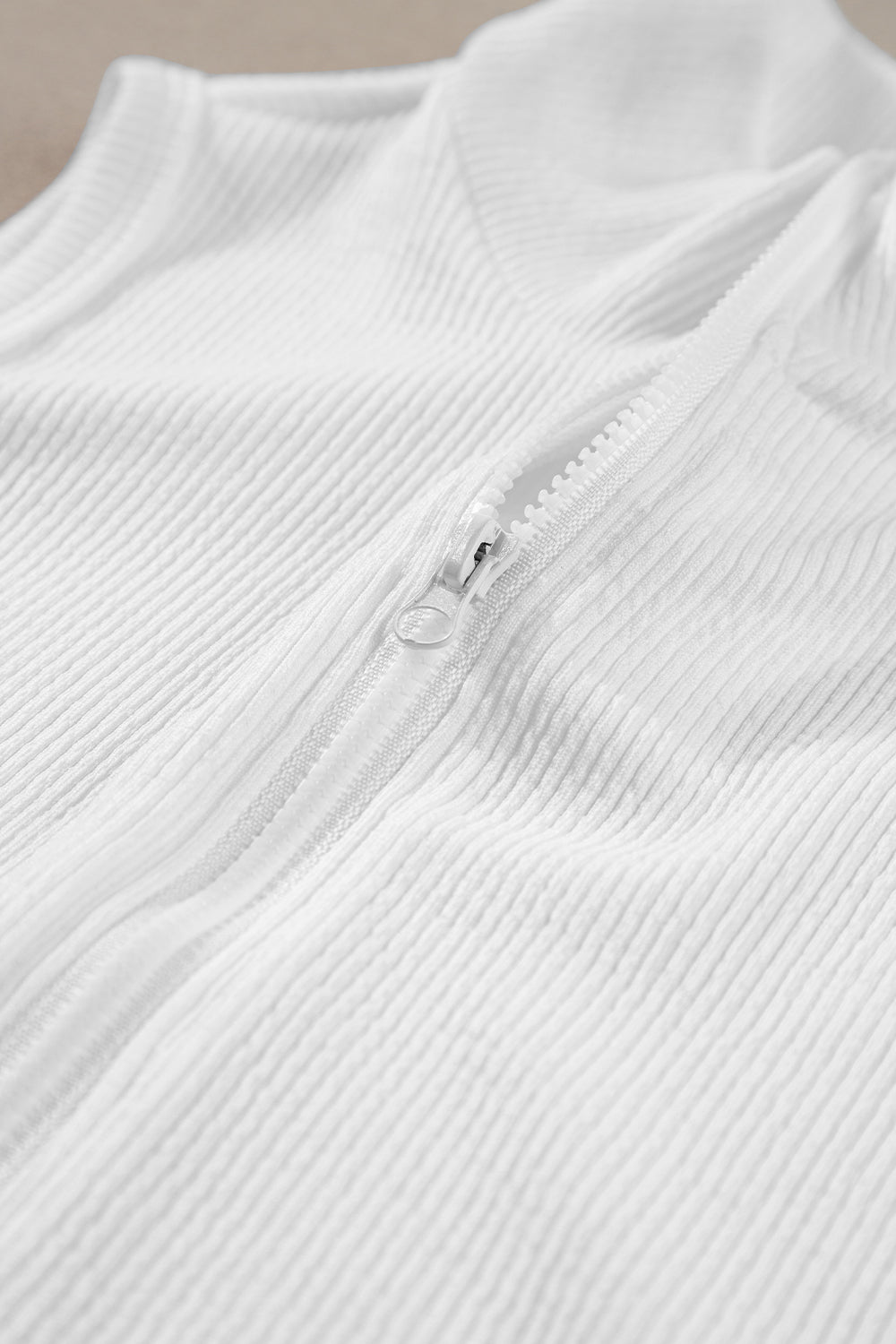 Black Zip up Mock Neck Ribbed Sleeveless Bodysuit - Naughty Girl Essentials