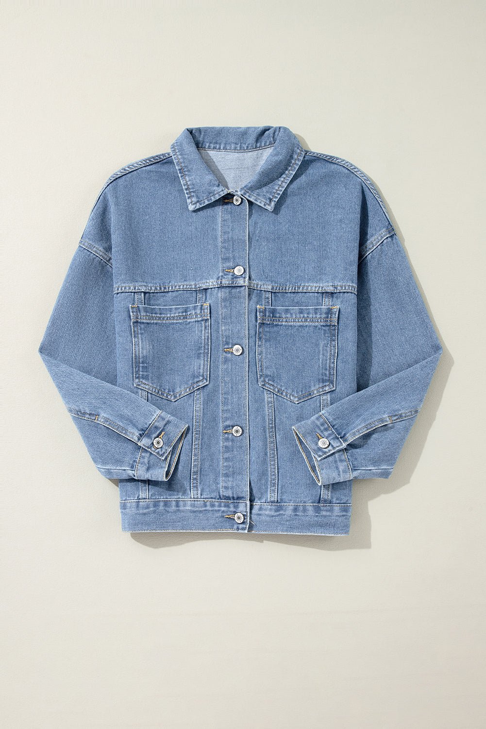 Wild Wind Washed Oversize Pocketed Denim Jacket - Naughty Girl Essentials