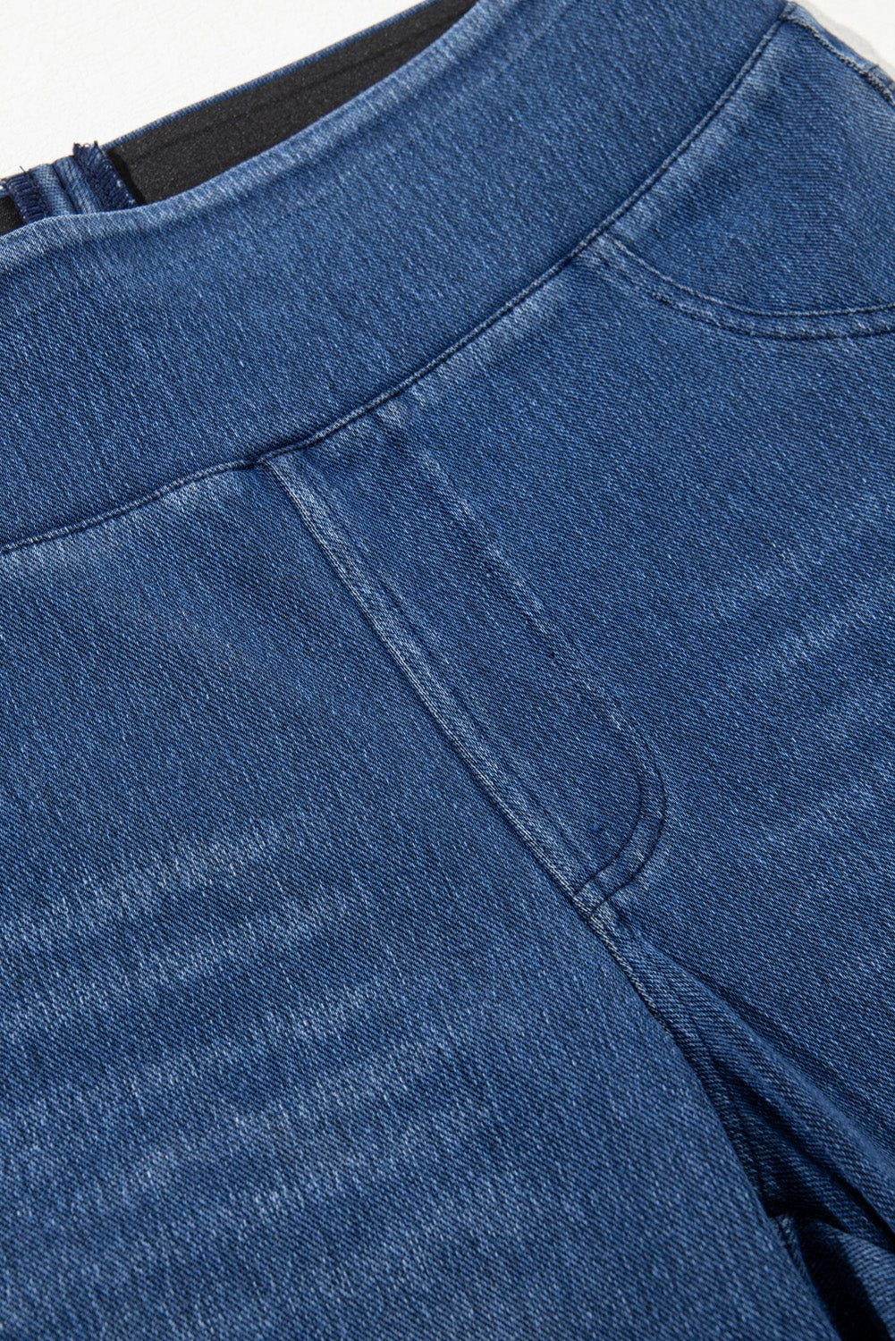 Navy Blue Skinny Elastic Waist Ankle Length Mid Waist Jeggings with Pockets - Naughty Girl Essentials