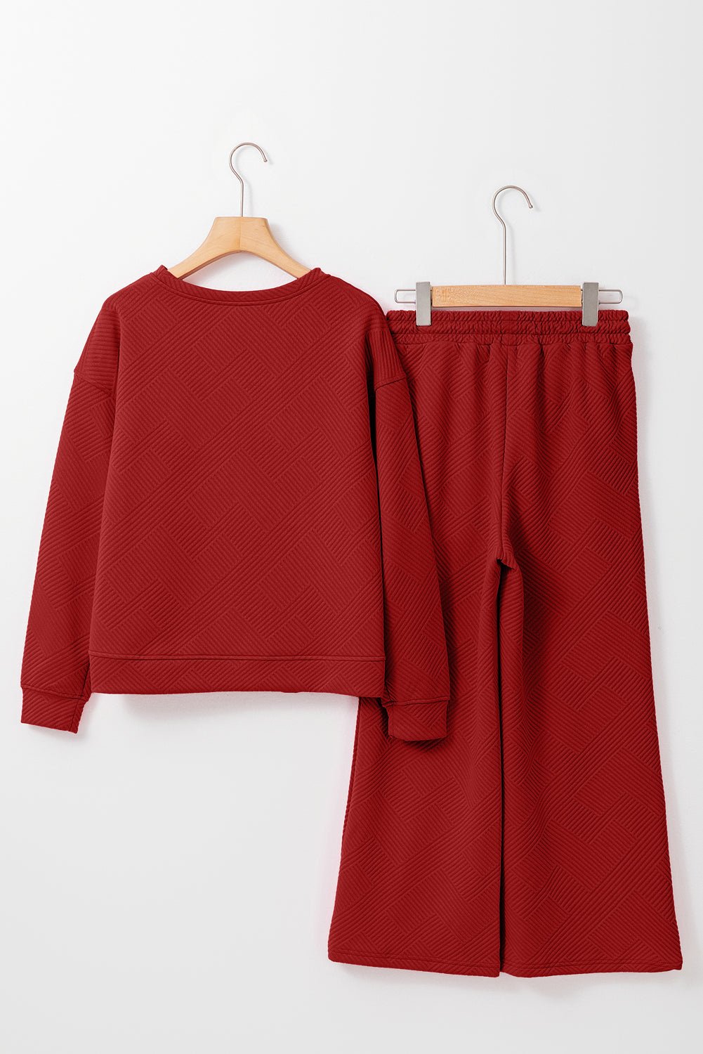 Red Dahlia Ultra Loose Textured 2pcs Slouchy Outfit - Naughty Girl Essentials