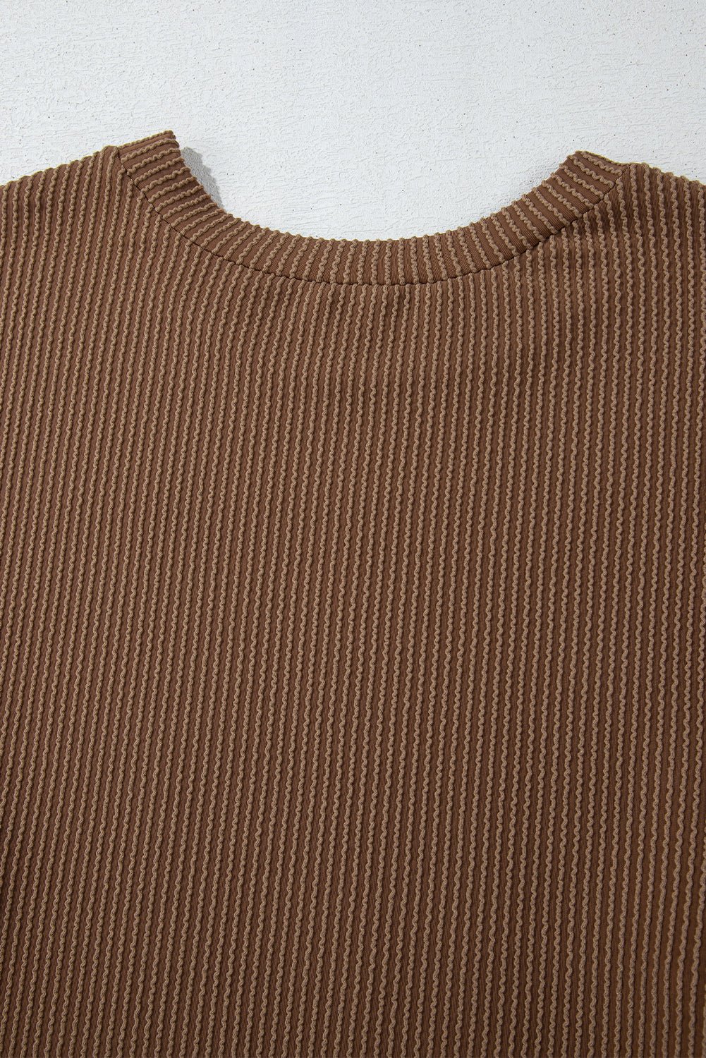 Chestnut Corded Knit Long Sleeve Top and High Waist Shorts Set - Naughty Girl Essentials