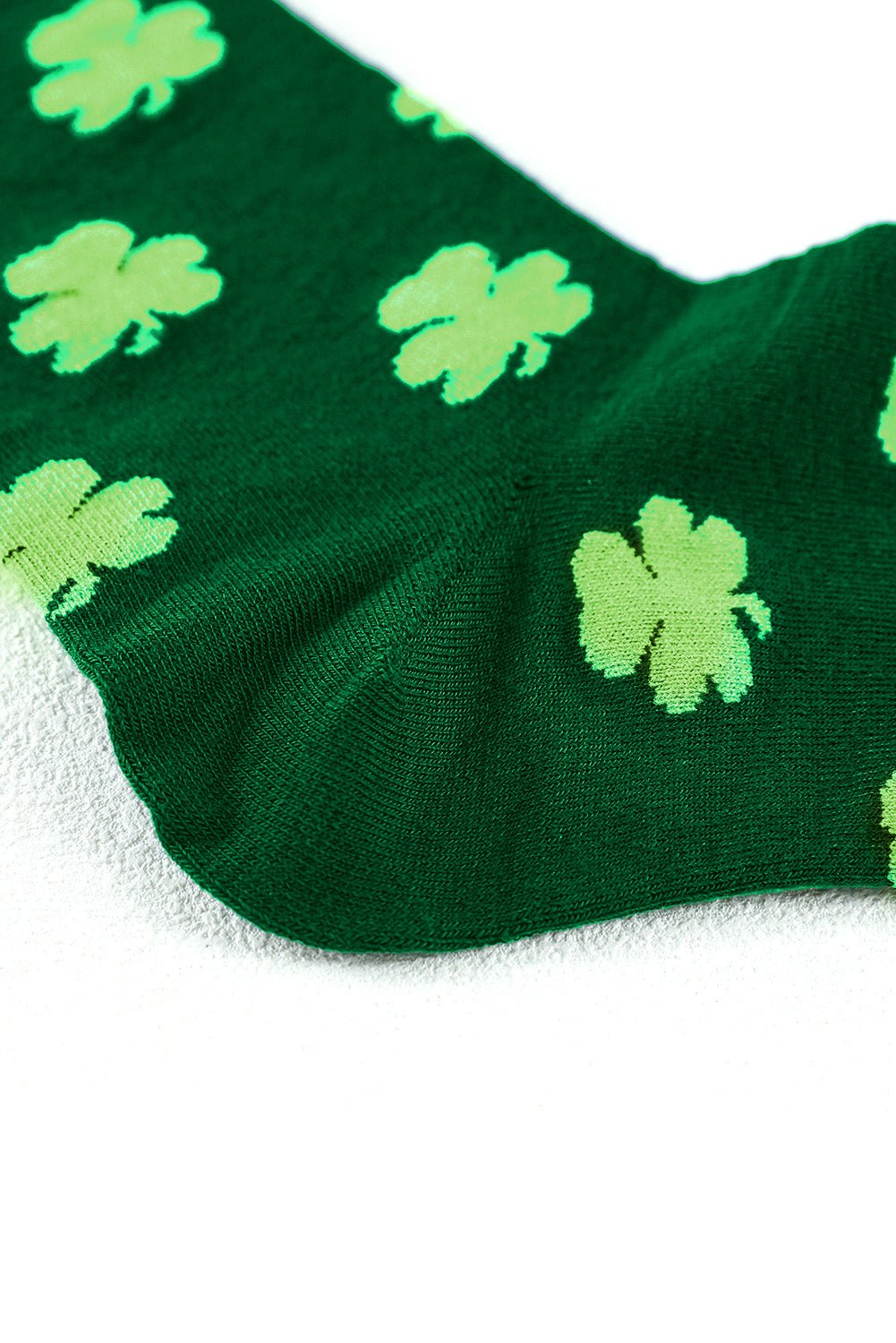 Dark Green St Patricks Clover Print Tube Socks - Naughty Girl Essentials
