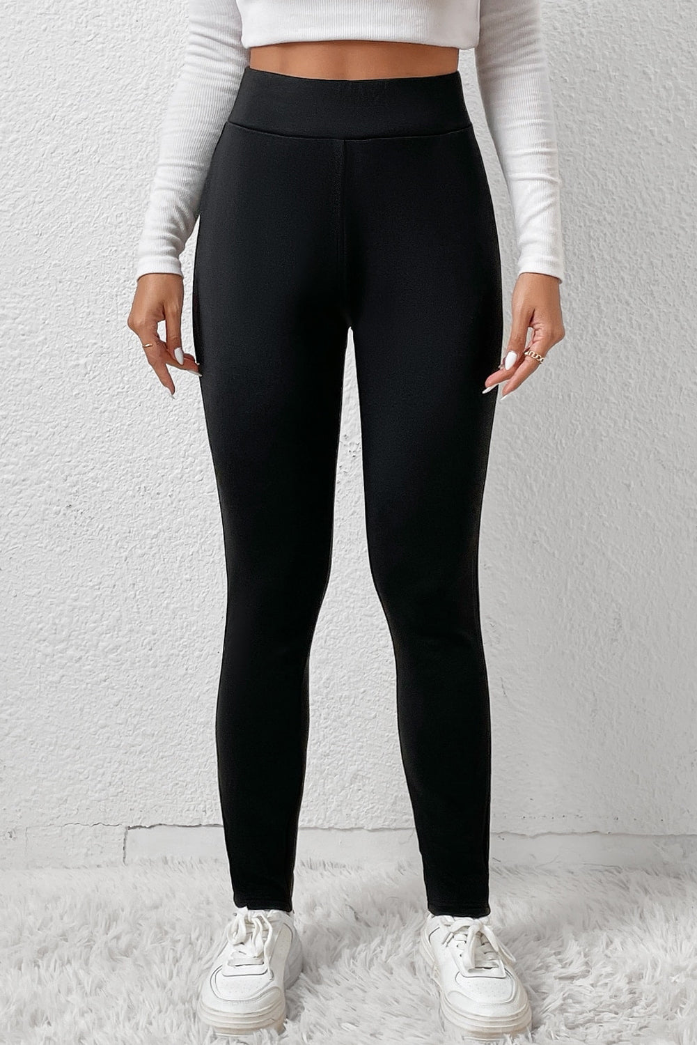 Black Fleece Lining Winter High Waist Leggings - Naughty Girl Essentials