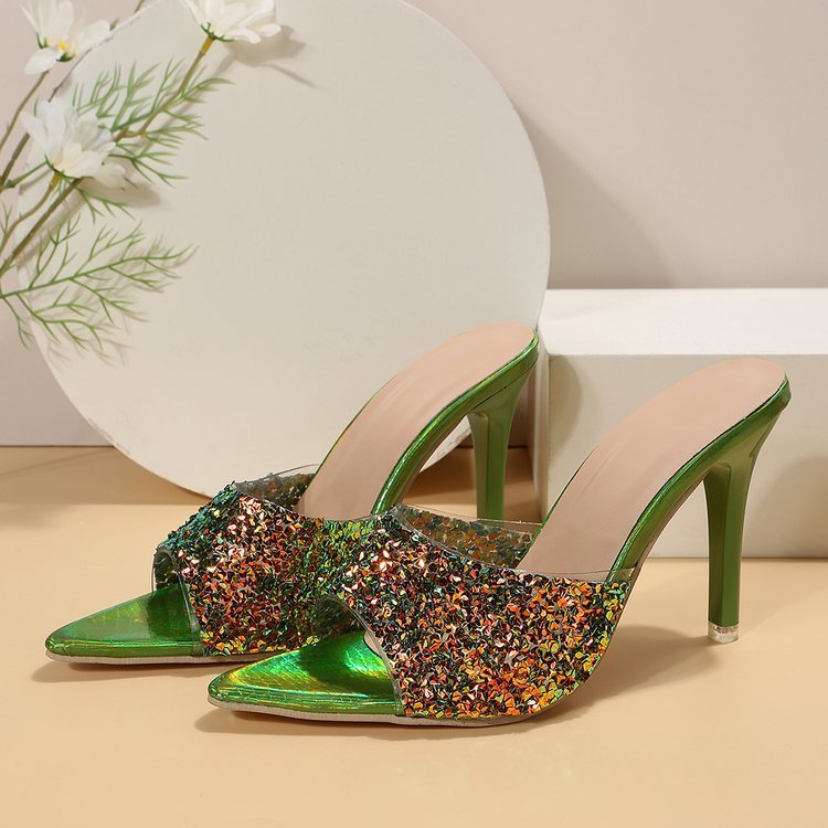 Shimmer & Stride: Sequin Glam High Heel Sandals - Naughty Girl Essentials