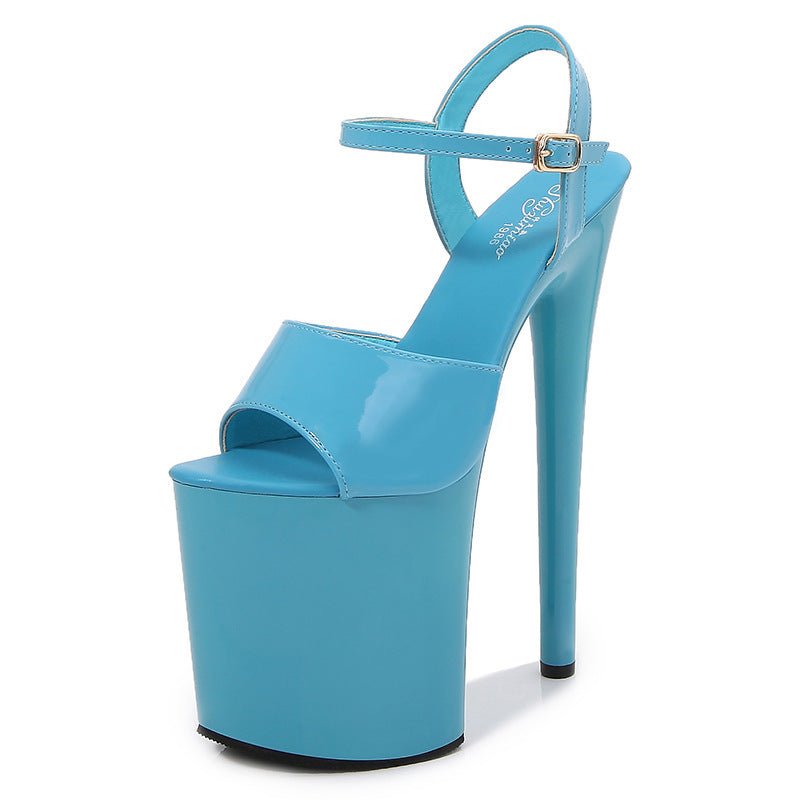 Patent Leather 7.5 - Inch Stiletto Peep - Toe Platform Heels - Naughty Girl Essentials