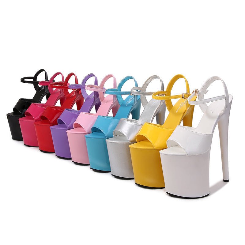 Patent Leather 7.5 - Inch Stiletto Peep - Toe Platform Heels - Naughty Girl Essentials