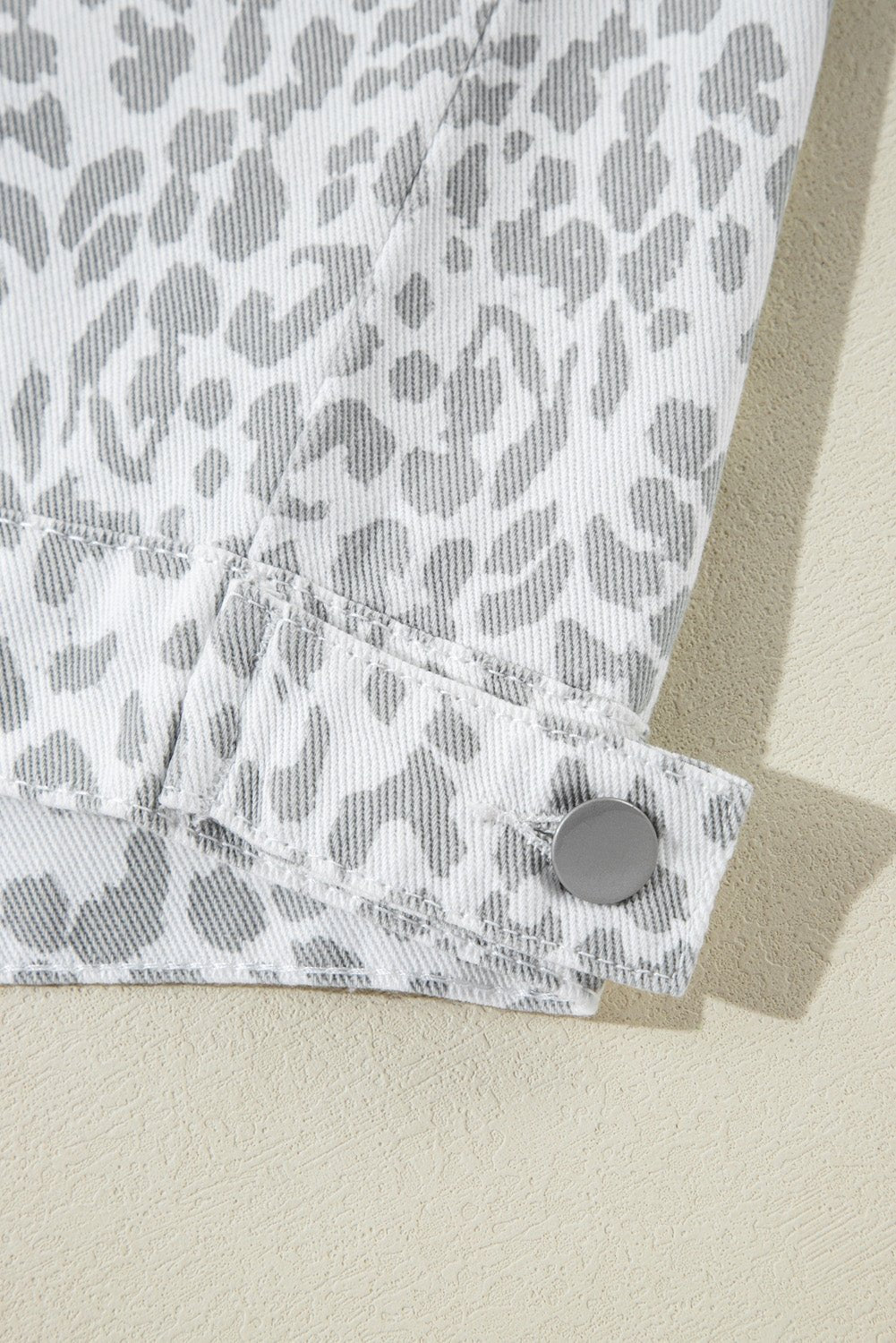 White Leopard Printed Flap Pocket Denim Jacket - Naughty Girl Essentials