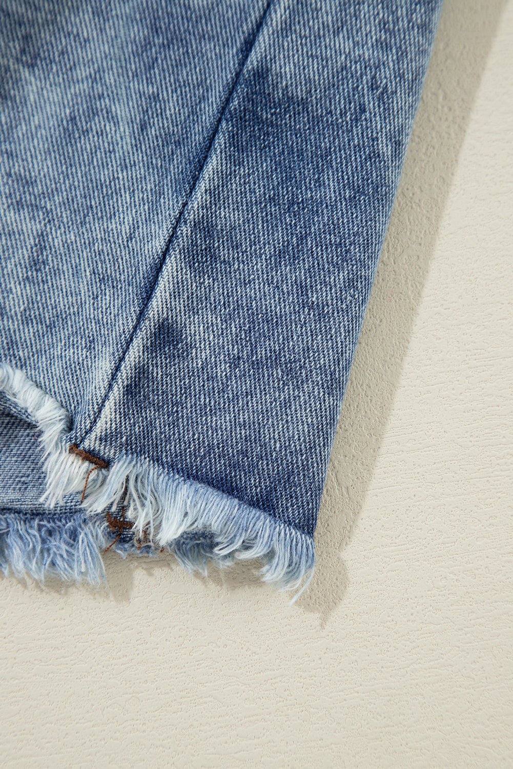 Beau Blue Plaid Print Patchwork Hooded Raw Hem Denim Jacket - Naughty Girl Essentials