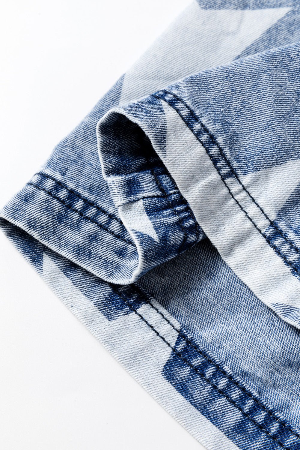 Light Blue Star Print Light Wash Drawstring High Waist Wide Leg Jeans - Naughty Girl Essentials