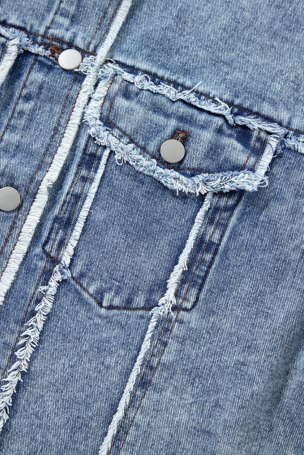 Beau Blue Plaid Print Patchwork Hooded Raw Hem Denim Jacket - Naughty Girl Essentials