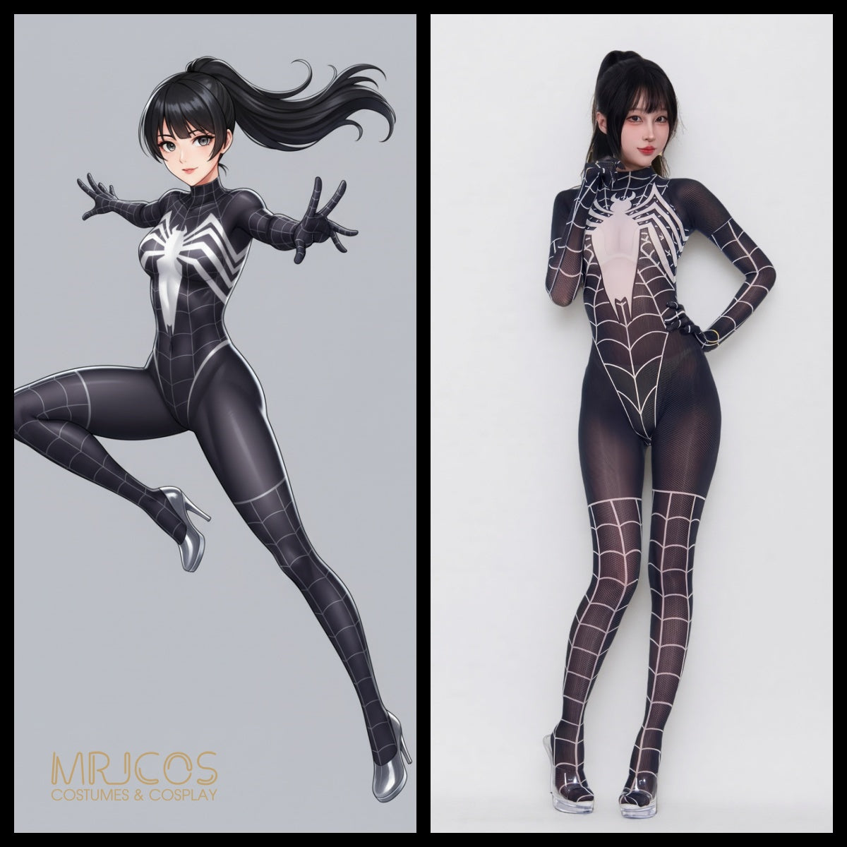 Super Hero Spider Sheer 10D Nylon Full Bodysuit Body Stocking Lingerie