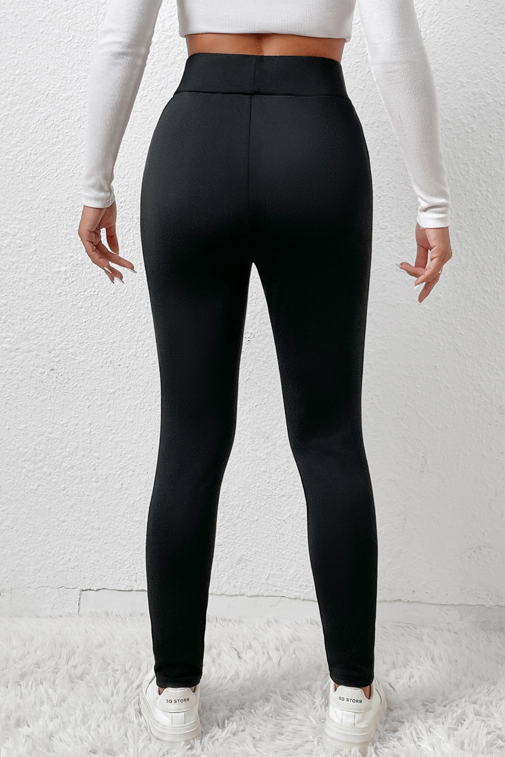 Black Fleece Lining Winter High Waist Leggings - Naughty Girl Essentials