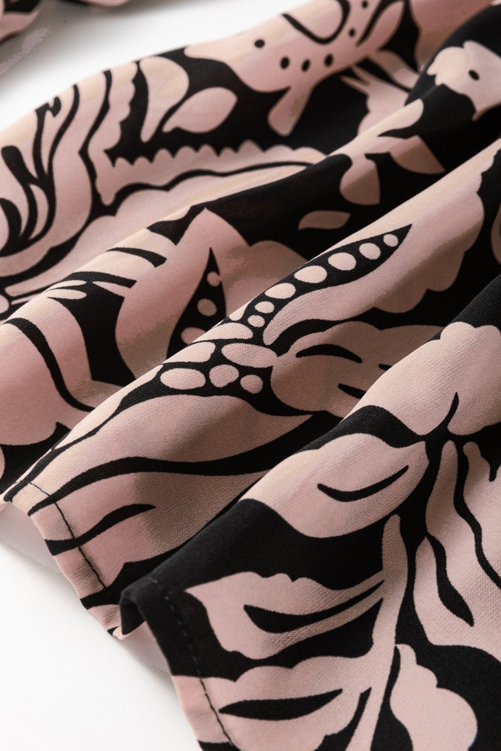 Black Plus Size Floral Printed Puff Sleeve Collared Maxi Dress - Naughty Girl Essentials