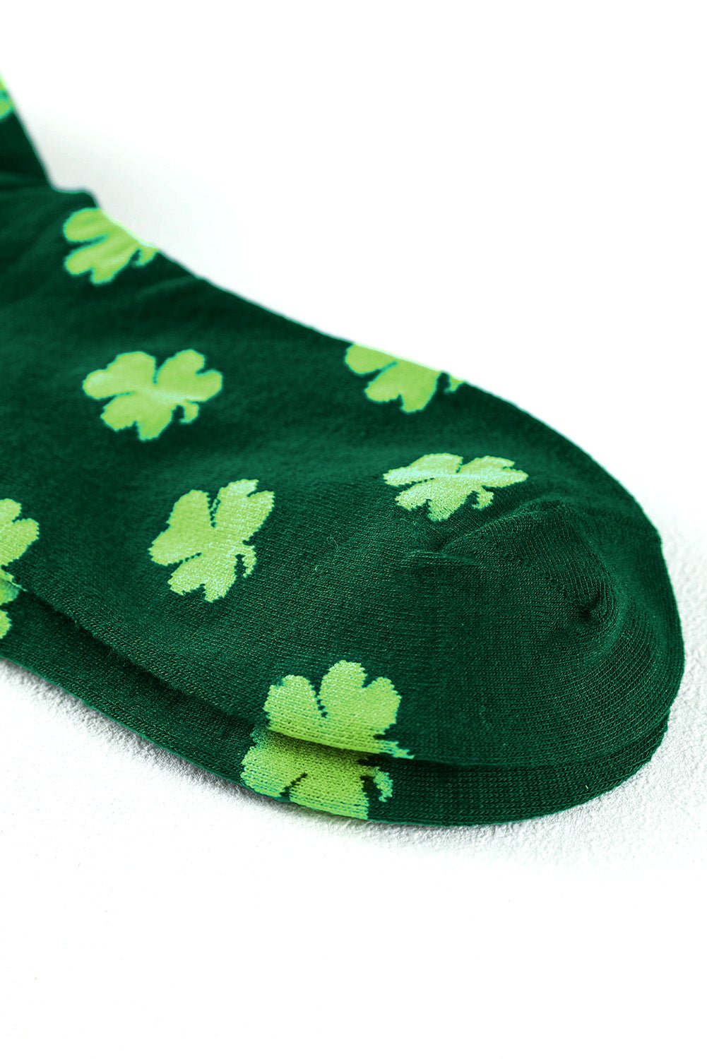 Dark Green St Patricks Clover Print Tube Socks - Naughty Girl Essentials