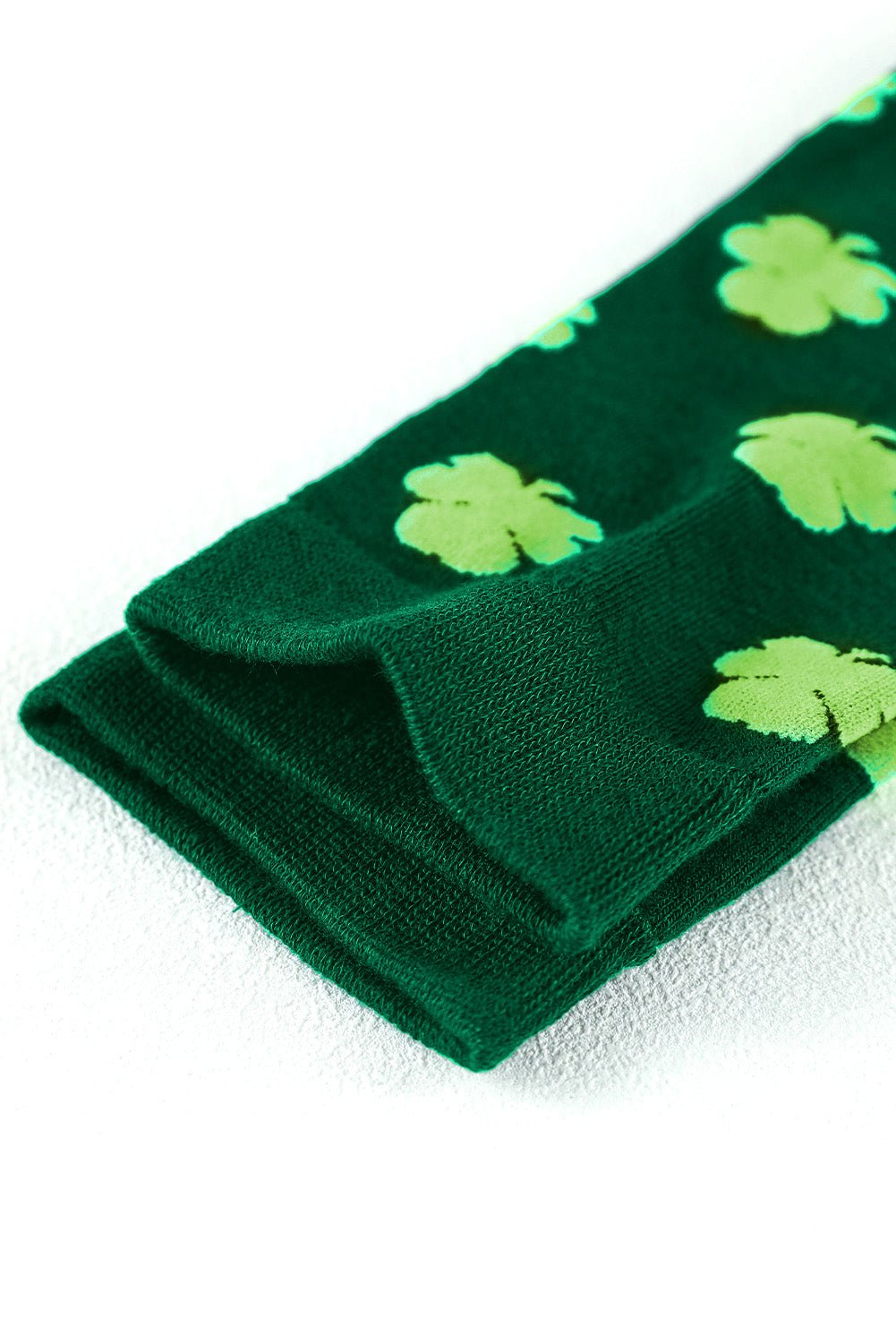 Dark Green St Patricks Clover Print Tube Socks - Naughty Girl Essentials