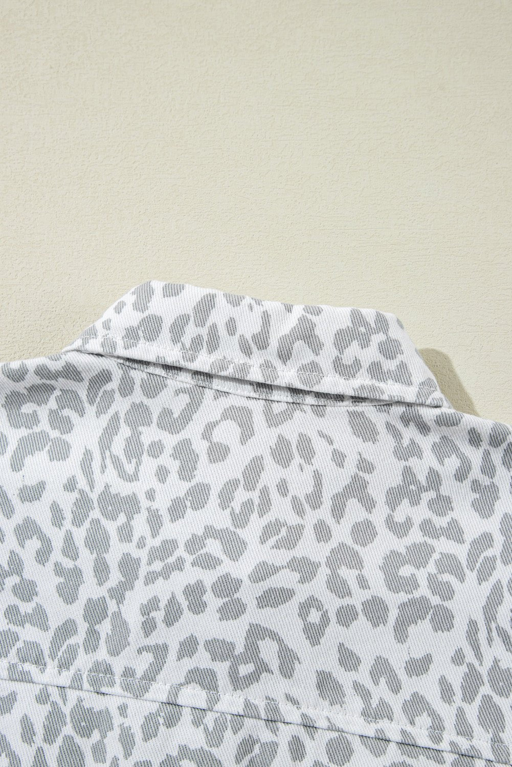 White Leopard Printed Flap Pocket Denim Jacket - Naughty Girl Essentials